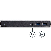 StarTech.com Dual-Monitor USB 3.0 Docking Station with DVI and Vertical Stand, Wired, USB 3.2 Gen 1 (3.1 Gen 1) Type-B, 3.5 mm, 10,100,1000 Mbit/s, IEEE 802.3, IEEE 802.3ab, IEEE 802.3u, Black, Silver