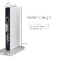 StarTech.com Dual-Monitor USB 3.0 Docking Station with DVI and Vertical Stand, Wired, USB 3.2 Gen 1 (3.1 Gen 1) Type-B, 3.5 mm, 10,100,1000 Mbit/s, IEEE 802.3, IEEE 802.3ab, IEEE 802.3u, Black, Silver
