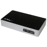 StarTech.com DVI Docking Station for Laptops - USB 3.0, Wired, USB 3.2 Gen 1 (3.1 Gen 1) Type-B, 3.5 mm, 10,100,1000 Mbit/s, IEEE 802.3, IEEE 802.3ab, IEEE 802.3u, Black, Silver