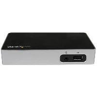 StarTech.com DVI Docking Station for Laptops - USB 3.0, Wired, USB 3.2 Gen 1 (3.1 Gen 1) Type-B, 3.5 mm, 10,100,1000 Mbit/s, IEEE 802.3, IEEE 802.3ab, IEEE 802.3u, Black, Silver