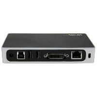 StarTech.com DVI Docking Station for Laptops - USB 3.0, Wired, USB 3.2 Gen 1 (3.1 Gen 1) Type-B, 3.5 mm, 10,100,1000 Mbit/s, IEEE 802.3, IEEE 802.3ab, IEEE 802.3u, Black, Silver