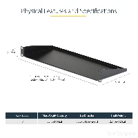 StarTech.com 1U Server Rack Shelf - Universal Rack Mount Cantilever Shelf for 19