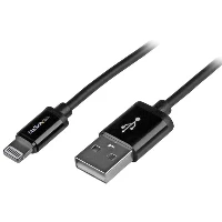 StarTech.com 1 m (3 ft.) USB to Lightning Cable - iPhone / iPad / iPod Charger Cable - High Speed Charging Lightning to USB Cable - Apple MFi Certified - Black, 1 m, Lightning, USB A, Male, Male, Black
