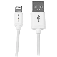 StarTech.com 1 m (3 ft.) USB to Lightning Cable - iPhone / iPad / iPod Charger Cable - High Speed Charging Lightning to USB Cable - Apple MFi Certified - White, 1 m, Lightning, USB A, Male, Male, White