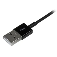 StarTech.com 1m 3ft Black Apple 8-pin Slim Lightning to USB Cable for iPhone iPod iPad - Thin Apple Lightning to USB Charger / Sync Cable - Discontinued, Limited Stock, Replaced by RUSBLTMM1MB, 1 m, Lightning, USB A, Male, Male, Black