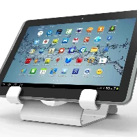 Compulocks Universal Tablet Holder with Keyed Cable Lock - Supporto - per tablet - bloccabile - alluminio ad alta purezza - bianco - installabile su superficie