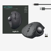 Logitech MX Ergo, Right-hand, Trackball, RF Wireless + Bluetooth, 440 DPI, Graphite
