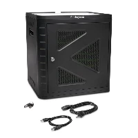 Kensington Charge & Sync Cabinet, Universal Tablet  Black, Portable device management cabinet, Black, Floor, Table, 9 shelves, Tablet, USB