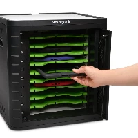 Kensington Charge & Sync Cabinet, Universal Tablet  Black, Portable device management cabinet, Black, Floor, Table, 9 shelves, Tablet, USB