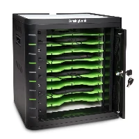 Kensington Charge & Sync Cabinet, Universal Tablet  Black, Portable device management cabinet, Black, Floor, Table, 9 shelves, Tablet, USB