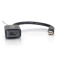 C2G 20cm Mini DisplayPort to HDMI Adapter - Thunderbolt to HDMI Converter M/F - Black, 0.2 m, Mini DisplayPort M, HDMI F, Male, Female, Black