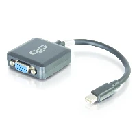 C2G 20cm Mini DisplayPort to VGA Adapter - Thunderbolt to VGA Converter M/F - Black, 0.2 m, Mini DisplayPort, VGA (D-Sub), Black, Male/Female