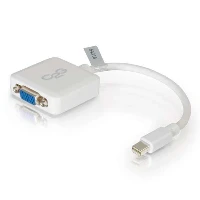 C2G 20cm Mini DisplayPort to VGA Adapter - Thunderbolt to VGA Converter M/F - White, 0.2 m, Mini DisplayPort M, HD15 F, Male, Female, 1920 x 1200 pixels
