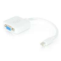 C2G 20cm Mini DisplayPort to VGA Adapter - Thunderbolt to VGA Converter M/F - White, 0.2 m, Mini DisplayPort M, HD15 F, Male, Female, 1920 x 1200 pixels