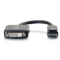 C2G 8in DisplayPort Male to Single Link DVI-D Female Adapter Converter - Black, 0.2 m, DisplayPort, DVI-D, Male, Female, Straight