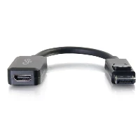 C2G 8in DisplayPort Male to HDMI Female Adapter Converter - Black, 0.2 m, DisplayPort, HDMI, Male, Female, 1920 x 1080 pixels