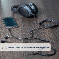 StarTech.com Slim Stereo Splitter Cable - 3.5mm Male to 2x 3.5mm Female, 3.5mm, Male, 2x3.5mm, Female, 0.2 m, Black