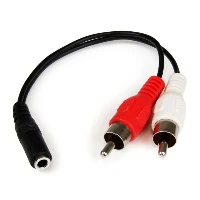 StarTech.com 6in Stereo Audio Cable - 3.5mm Female to 2x RCA Male, 3.5mm, Male, 2 x RCA, Female, 0.152 m, Black
