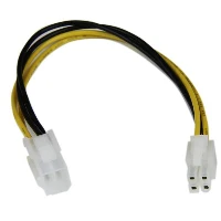 StarTech.com 8in ATX12V 4 Pin P4 CPU Power Extension Cable - M/F, 0.204 m, ATX (4-pin), ATX (4-pin), Male, Female, Black, White, Yellow