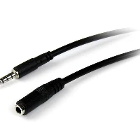 StarTech.com 2m 3.5mm 4 Position TRRS Headset Extension Cable - M/F, 3.5mm, Male, 3.5mm, Female, 2 m, Black