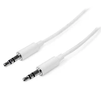 StarTech.com 3m White Slim 3.5mm Stereo Audio Cable - Male to Male, 3.5mm, Male, 3.5mm, Male, 3 m, White