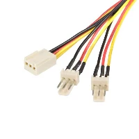 StarTech.com 12in TX3 Fan Power Splitter Cable, 0.3 m, Molex (3-pin), 2 x Molex (3-pin), Male, Female, Straight