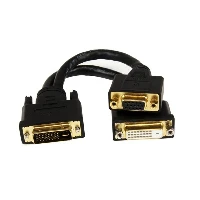 StarTech.com Wyse Compatible DVI Splitter Cable - DVI-I to DVI-D and VGA - M/F - 8 in., 0.203 m, DVI-I, DVI-D + VGA (D-Sub), Male, Female, Straight