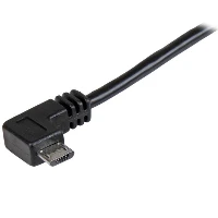 StarTech.com Micro-USB Charge-and-Sync Cable M/M - Right-Angle Micro-USB - 24 AWG - 2 m (6 ft.), 2 m, USB A, Micro-USB B, USB 2.0, Male/Male, Black