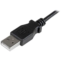 StarTech.com Micro-USB Charge-and-Sync Cable M/M - Right-Angle Micro-USB - 24 AWG - 2 m (6 ft.), 2 m, USB A, Micro-USB B, USB 2.0, Male/Male, Black
