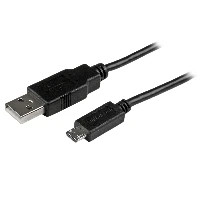 StarTech.com Long Micro-USB Charge-and-Sync Cable M/M - 24 AWG - 3 m (10 ft.), 3 m, USB A, Micro-USB B, USB 2.0, Male/Male, Black