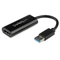 StarTech.com USB 3.0 to HDMI Adapter - 1080p (1920x1200) - Slim/Compact USB Type-A to HDMI Display Adapter Converter for Monitor - External Video & Graphics Card - Black - Windows Only, 3.2 Gen 1 (3.1 Gen 1), USB Type-A, HDMI output, 1920 x 1200 pixels