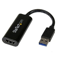 StarTech.com USB 3.0 to HDMI Adapter - 1080p (1920x1200) - Slim/Compact USB Type-A to HDMI Display Adapter Converter for Monitor - External Video & Graphics Card - Black - Windows Only, 3.2 Gen 1 (3.1 Gen 1), USB Type-A, HDMI output, 1920 x 1200 pixels