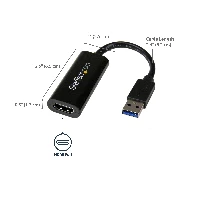 StarTech.com USB 3.0 to HDMI Adapter - 1080p (1920x1200) - Slim/Compact USB Type-A to HDMI Display Adapter Converter for Monitor - External Video & Graphics Card - Black - Windows Only, 3.2 Gen 1 (3.1 Gen 1), USB Type-A, HDMI output, 1920 x 1200 pixels