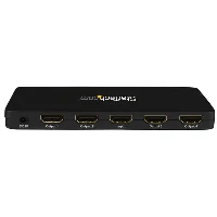 StarTech.com 4K HDMI 4-Port Video Splitter  1x4 HDMI Splitter w/ Solid Aluminum Housing  4K 30Hz, HDMI, 4x HDMI, 3840 x 2160 pixels, Black, Aluminium, 5 m