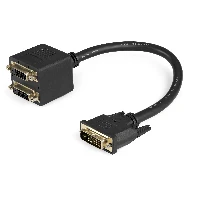 StarTech.com 30cm (1 ft) DVI-D to 2x DVI-D Digital Video Splitter Cable - M/F1 ft DVI-D to 2x DVI-D Digital Video Splitter Cable - M/F, 0.3 m, DVI-D, 2 x DVI-D, Male, Female, Black