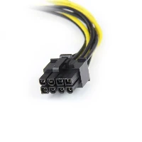 StarTech.com 6in LP4 to 8 Pin PCI Express Video Card Power Cable Adapter, 0.153 m, 2 - LP4 4pin, 1 - PCI Express 8pin, Male, Male, Black, Yellow