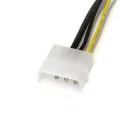 StarTech.com 6in LP4 to 8 Pin PCI Express Video Card Power Cable Adapter, 0.153 m, 2 - LP4 4pin, 1 - PCI Express 8pin, Male, Male, Black, Yellow