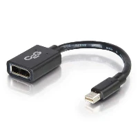 C2G 15cm Mini DisplayPort to DisplayPort Adapter Converter 4K UHD - Mini DP Male to DP Female - Black, 0.15 m, Mini DP, DP, Male, Female, Black