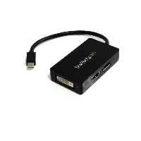 StarTech.com Travel A/V adapter 3-in-1 Mini DisplayPort to DisplayPort DVI or HDMI converter, 0.15 m, Mini DisplayPort, DisplayPort + DVI-D + HDMI, Male, Female, Straight