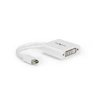 StarTech.com Mini DisplayPort to DVI Adapter - Mini DP to DVI-D Converter - 1080p Video - mDP or Thunderbolt 1/2 Mac/PC to DVI Monitor - mDP 1.2 to DVI Single-Link Adapter Dongle - White, 0.12 m, Mini-DisplayPort, DVI-I, Male, Female, Straight