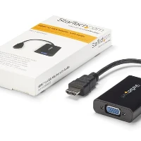 StarTech.com HDMI to VGA Video Adapter Converter with Audio for Desktop PC / Laptop / Ultrabook - 1920x1080, 1920 x 1080 pixels, 720p, 1080p, 60 Hz, Black, Active video converter, CE, FCC, RoHS