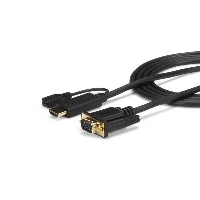 StarTech.com 6 ft HDMI to VGA Active Converter Cable - HDMI to VGA Adapter - 1920x1200 or 1080p, 1.9 m, VGA (D-Sub), HDMI + Micro USB, Male, Male/Female, Straight