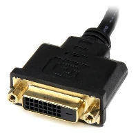 StarTech.com 8in HDMI to DVI-D Video Cable Adapter - HDMI Male to DVI Female, 0.2 m, HDMI, DVI-D, Male, Male, Straight