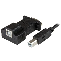 StarTech.com 1 Port USB to RS232 DB9 Serial Adapter with Detachable 6ft USB A to B Cable, DB-9, USB B, 1.8 m, Black