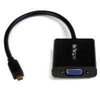 StarTech.com Micro HDMI to VGA Adapter Converter for Smartphones / Ultrabook / Tablet - 1920x1080, 1920 x 1200 pixels, 60 Hz, Black, Active video converter, CE, FCC, REACH, 0 - 60 C