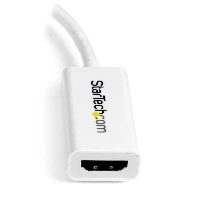 StarTech.com Mini DisplayPort to HDMI Adapter - Active mDP to HDMI Video Converter - 4K 30Hz - Mini DP or Thunderbolt 1/2 Mac/PC to HDMI Monitor/TV/Display - mDP 1.2 to HDMI Adapter Dongle - White, 0.15 m, Mini DisplayPort, HDMI, Male, Female, Straight