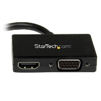 StarTech.com Travel A/V Adapter 2-in-1 Mini DisplayPort to HDMI or VGA Converter, 0.15 m, 1920 x 1200 pixels, 720p, 1080p, Black, CE, FCC, 0 - 60 C