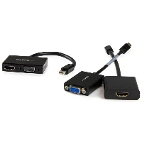 StarTech.com Travel A/V Adapter 2-in-1 Mini DisplayPort to HDMI or VGA Converter, 0.15 m, 1920 x 1200 pixels, 720p, 1080p, Black, CE, FCC, 0 - 60 C