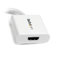 StarTech.com Mini DisplayPort to HDMI Adapter - mDP to HDMI Video Converter - 1080p - Mini DP or Thunderbolt 1/2 Mac/PC to HDMI Monitor/Display/TV - Passive mDP 1.2 to HDMI Dongle - White, 0.12 m, Mini-DisplayPort, HDMI, Male, Female, Straight