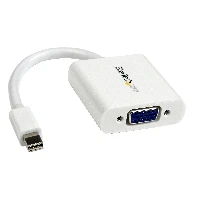 StarTech.com Mini DisplayPort to VGA Adapter - Active Mini DP to VGA Converter - 1080p Video - mDP or Thunderbolt 1/2 Mac/PC to VGA Monitor/Projector/Display - mDP 1.2 to VGA Dongle - White, 0.13 m, Mini DisplayPort, VGA (D-Sub), Male, Female, Straight